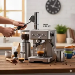 Manual lever espresso maker, a budget-friendly option for home baristas focused on control and shot quality.