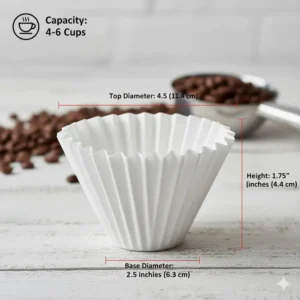 Small junior filters used in compact coffee makers, representing 4-6 cup basket coffee filter sizes.
