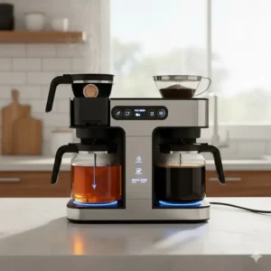 Image of a compatible adapter accessory that allows the tea and coffee brewer to use single-serve pods.