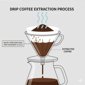 Visualizing water flow and sediment removal through the best coffee filters for drip coffee extraction.