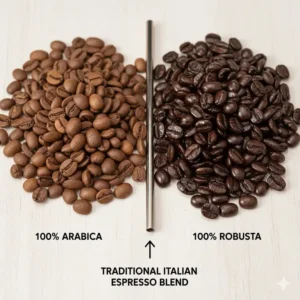 A visual comparison of different varieties that make up the best italian espresso beans blend.