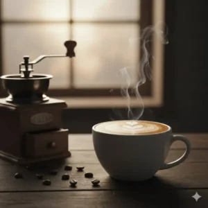 A beautifully crafted latte with heart art, showcasing the result of using the best coffee beans for latte.