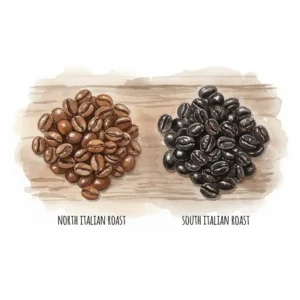 Comparing different bean roasts from North and South Italy for the best italian espresso.