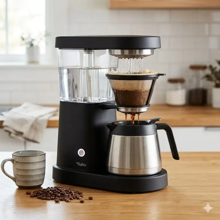 A professional showcase of the machine for this ratio six coffee maker review.