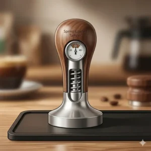 Illustration 1: A precision spring-loaded tamper which is considered one of the best espresso accessories for consistent tamping.