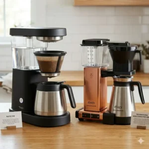 Comparing design and performance against competitors in this ratio six coffee maker review.