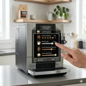 A perfect layered coffee drink prepared by the best automatic cappuccino machine.