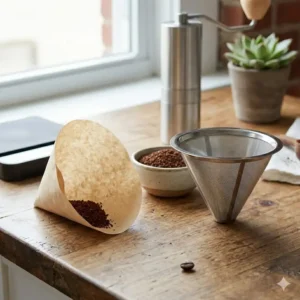 A high-precision digital scale which is a fundamental tool among pour over coffee accessories.