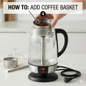 A size comparison graphic showing the difference between various cup capacities of a coffee percolator electric.