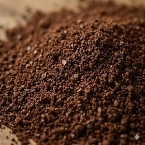 Macro shot displaying the fine texture required for the best ground espresso coffee extraction.